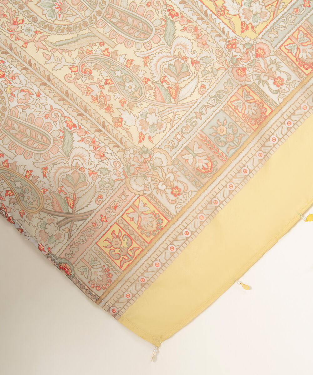 Blended Silk Printed Yellow Dupatta