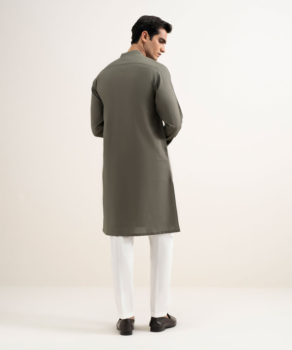 Men's Stitched Olive Kurta