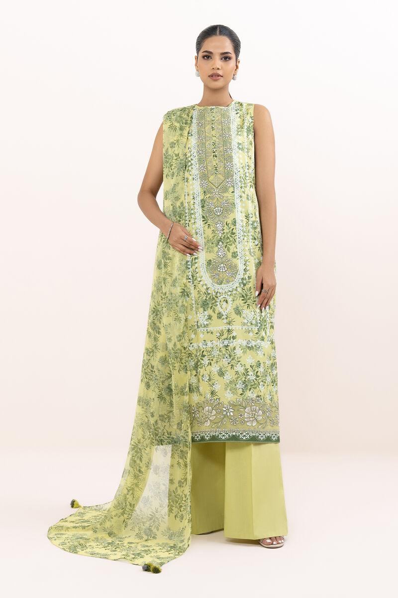 3 Piece - Embroidered Cotton Viscose Suit