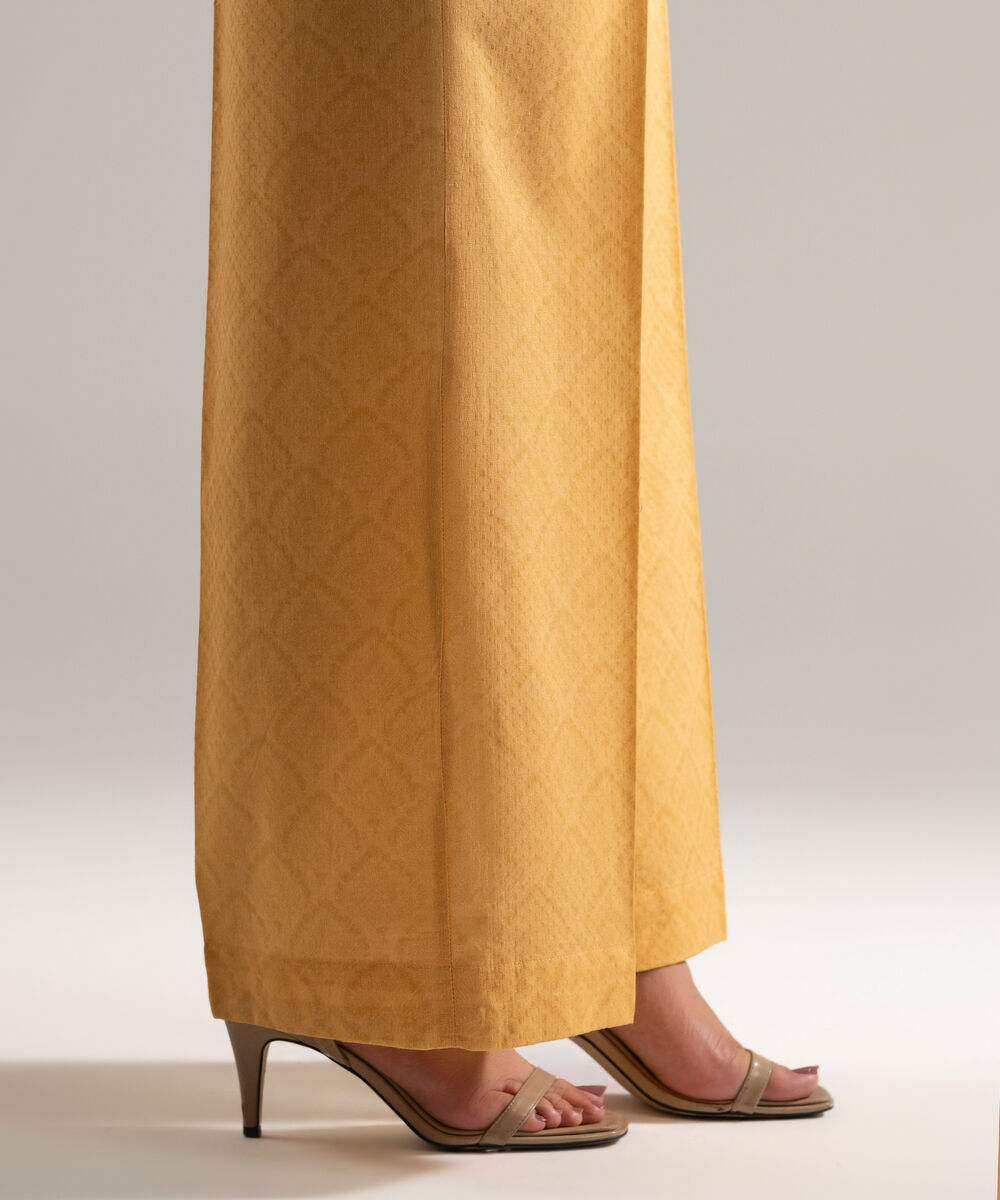 Women's RTW Dobby Printed Orange Culottes