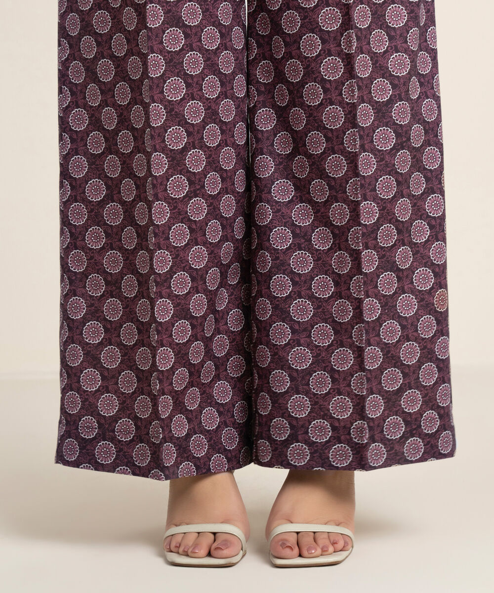 Women's RTW Cambric Printed Purple Culottes