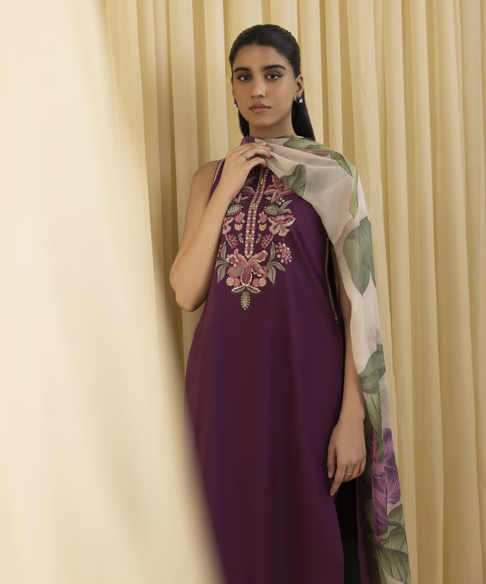 Unstitched Women's Pink Cross Hatch 3 Piece Suit