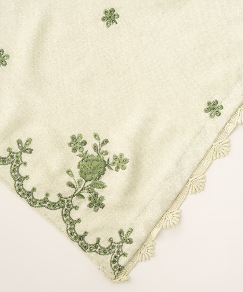 Embroidered Dobby Off White Dupatta