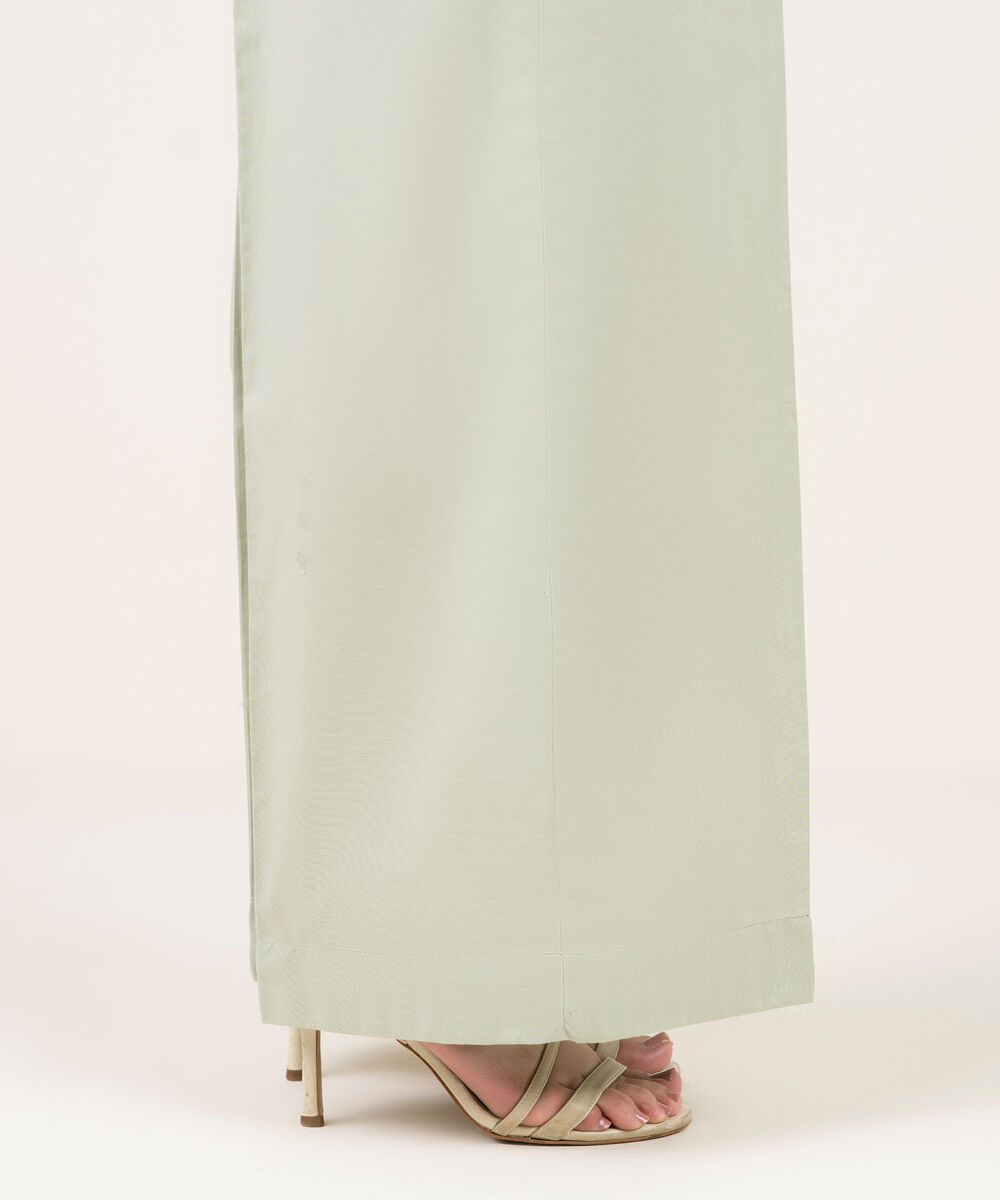 Women's RTW Cambric Solid Mint Green Culottes