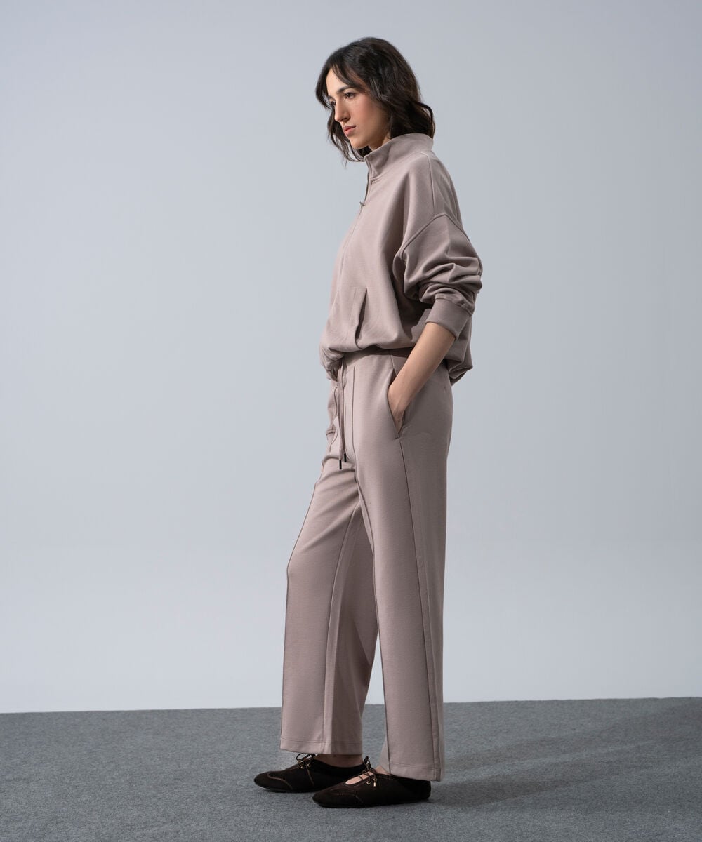 Women's Western Wear Beige Wide Leg Trousers