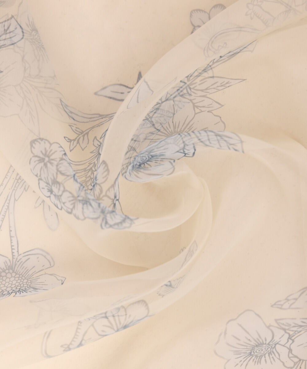 Woman - Blue Printed Organza Dupatta