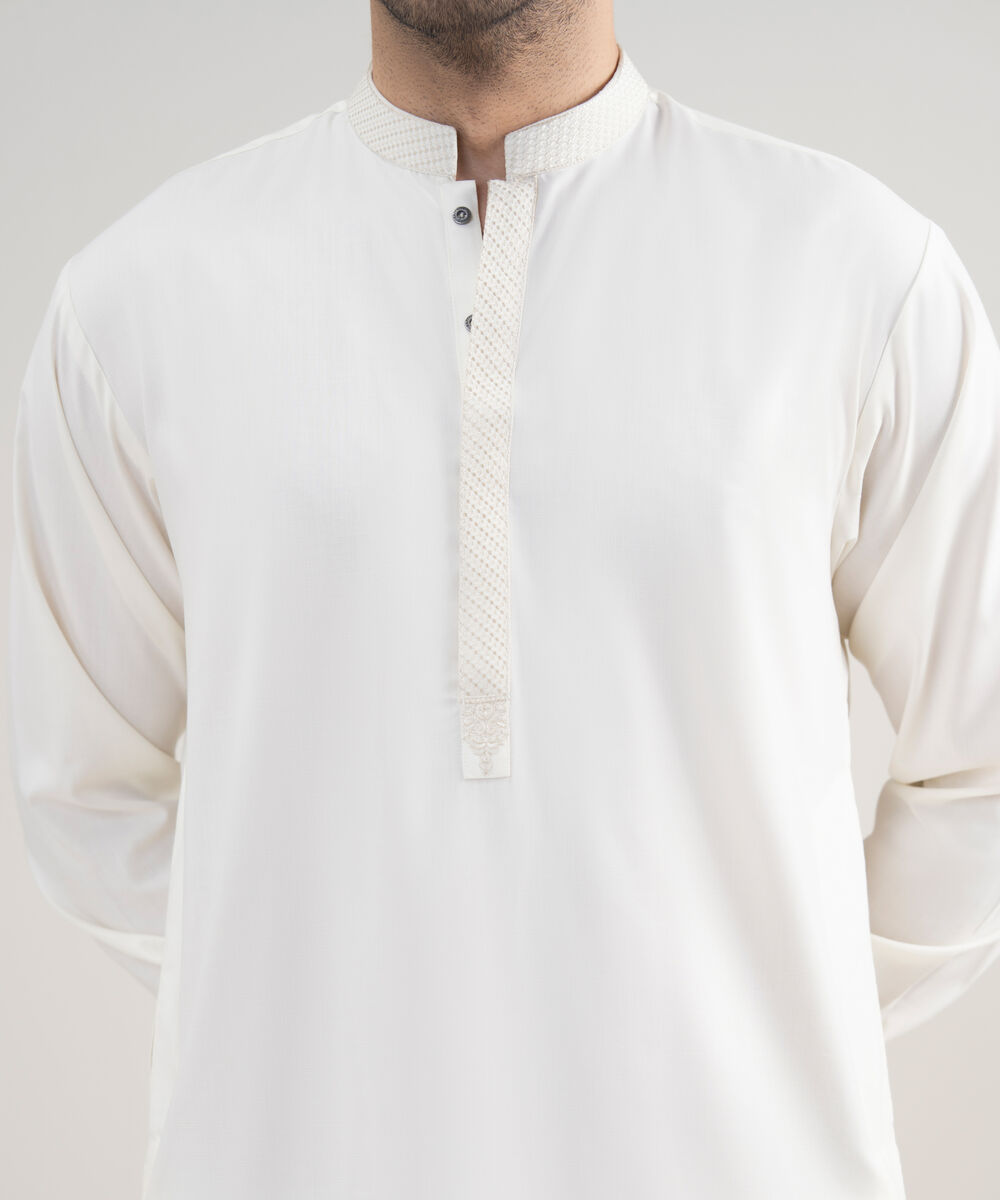 Men's Stitched Premium Blended Light Cream Suit