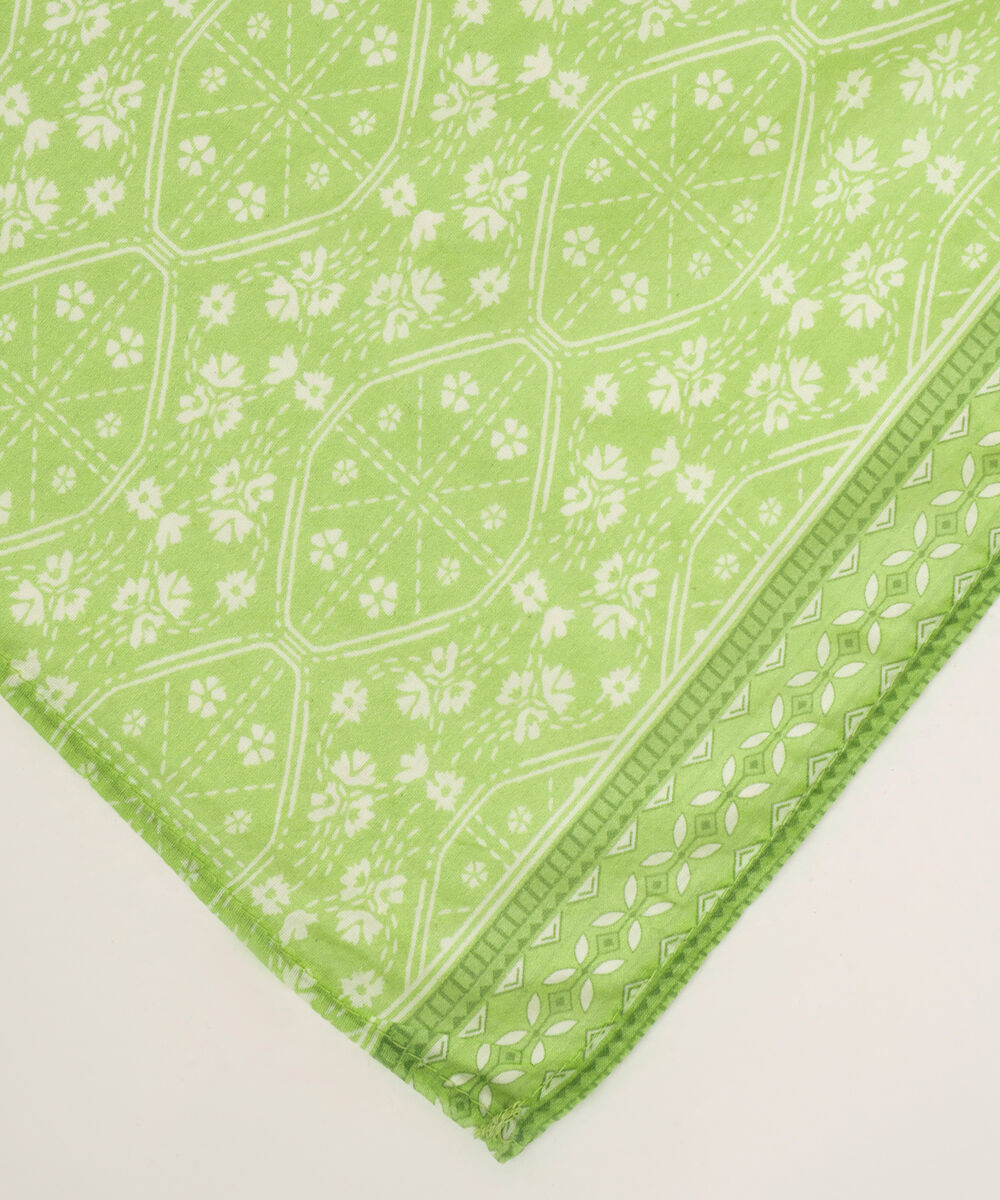 Fine Volie Green Printed Dupatta