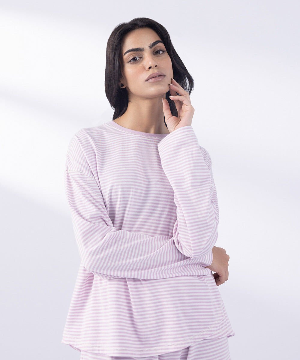 Versa Striped Shirt Woman - Pink And White Versa Striped Shirt
