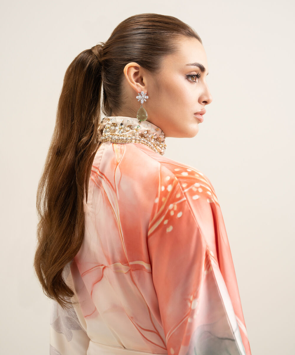 Women's RTW Blended Satin Printed Multi Kaftan