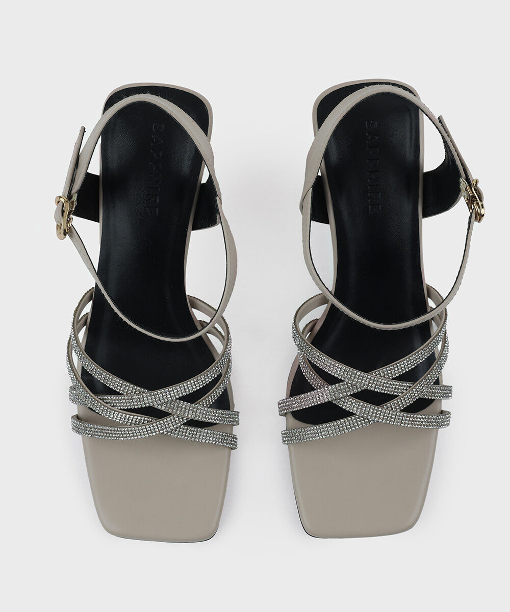 Woman - Off White Embellished Block Heels