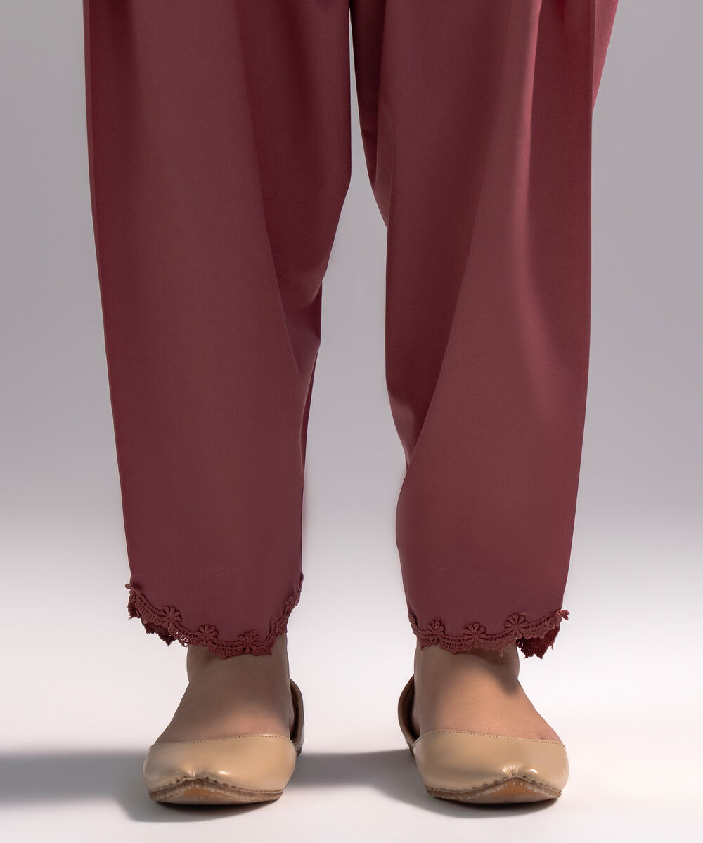 Women's RTW Cambric Solid Mauve Shalwar