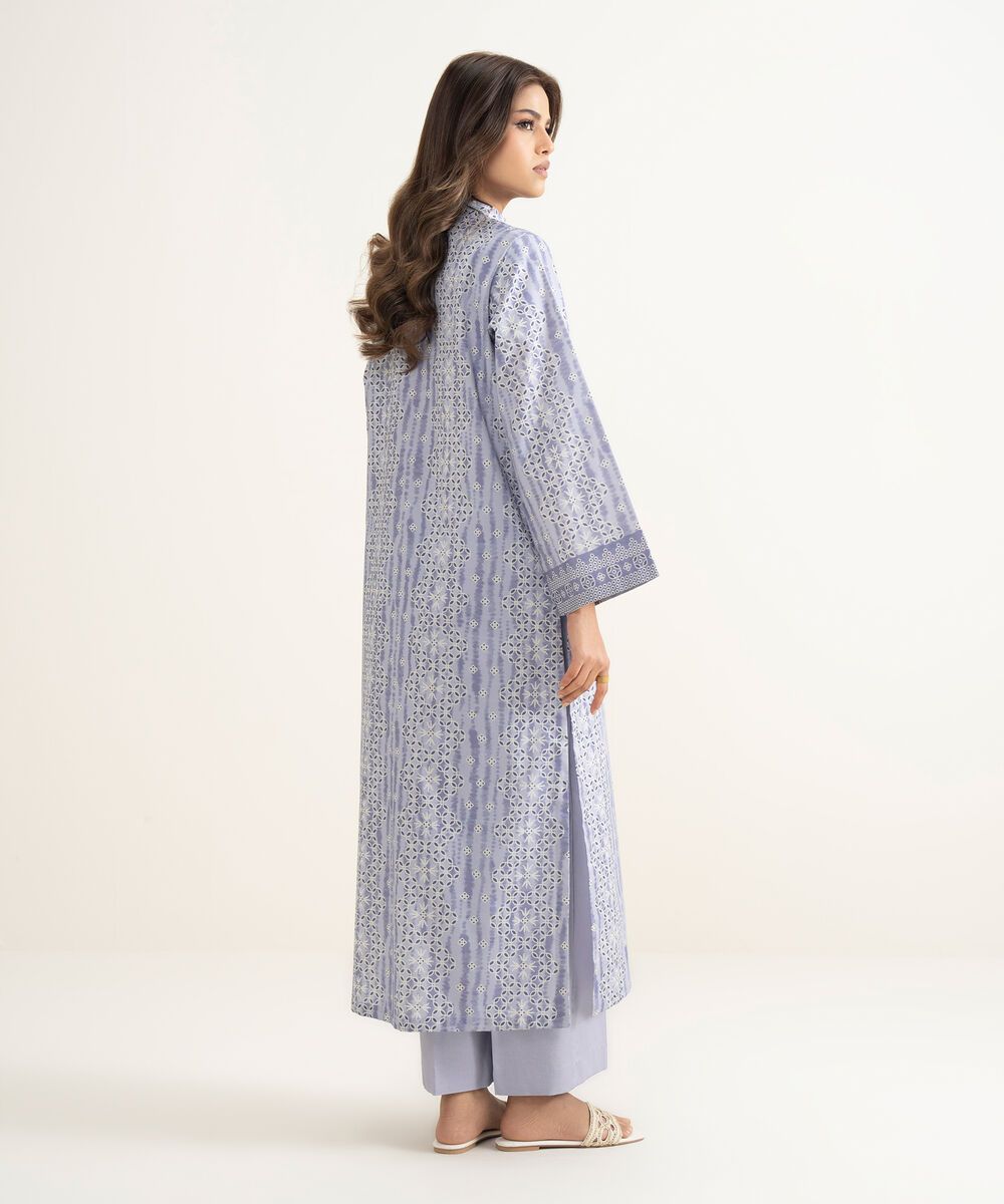 Women's Unstitched Lawn Printed Purple 2 Piece Suit