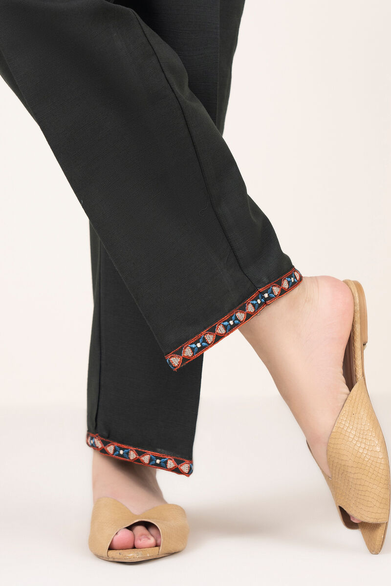 Embroidered Khaddar Straight Pants