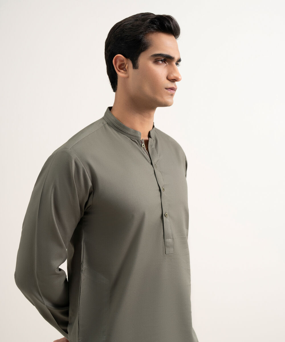 Men's Stitched Olive Kurta