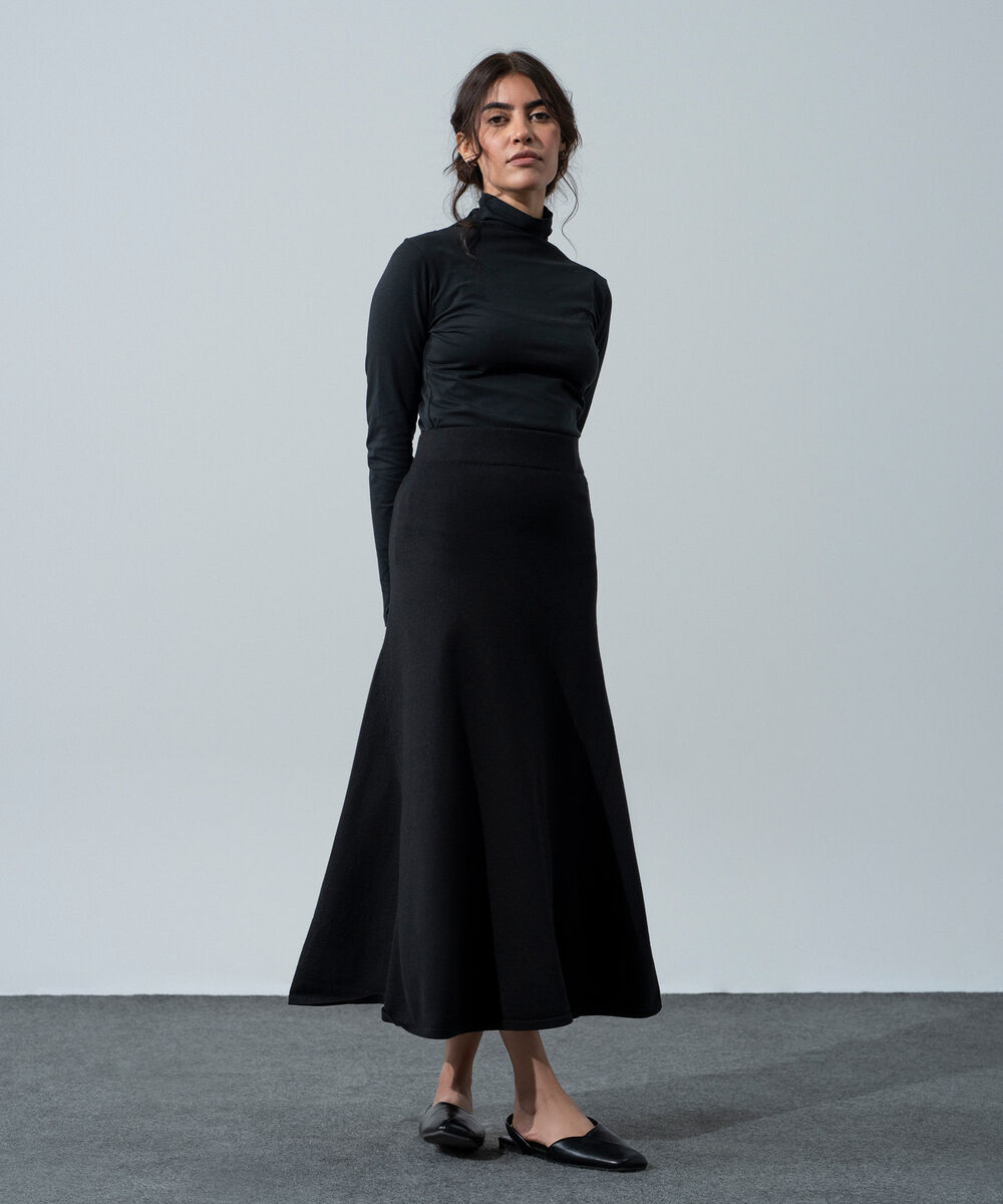 Women's Western Wear Black Knit Skirt