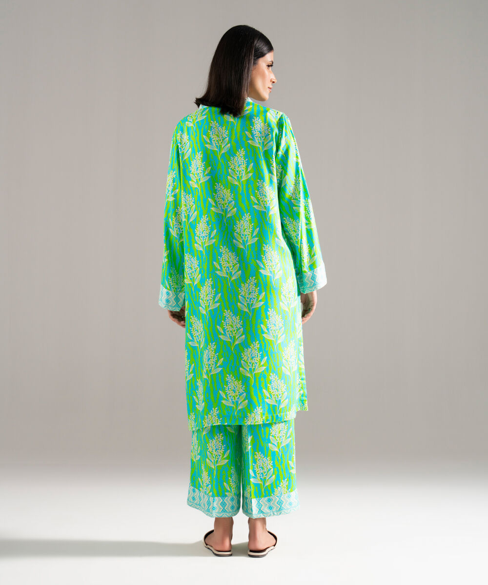 Women's RTW Bedford Printed Blue 2 Piece Suit