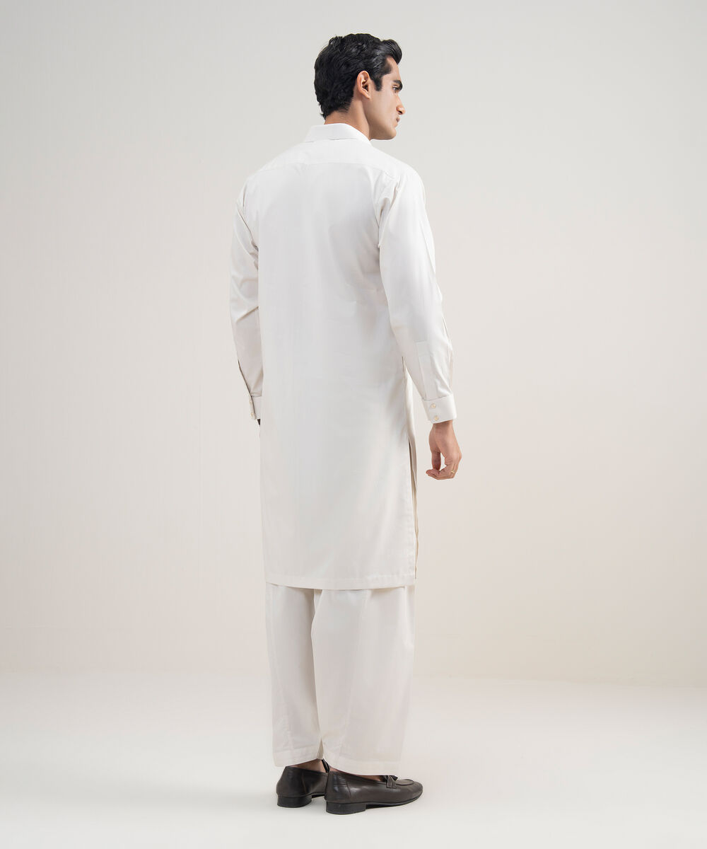 Men's Stitched Luxury Giza Cotton Beige Suit