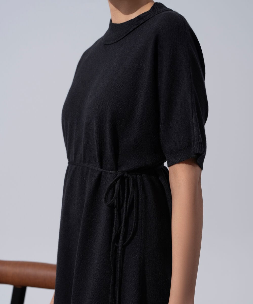 Women's Western Wear Black Short Sleeve Knit Dress