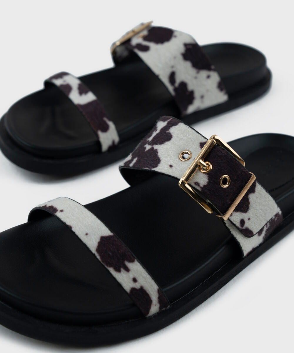 Women's Black And White Sandals