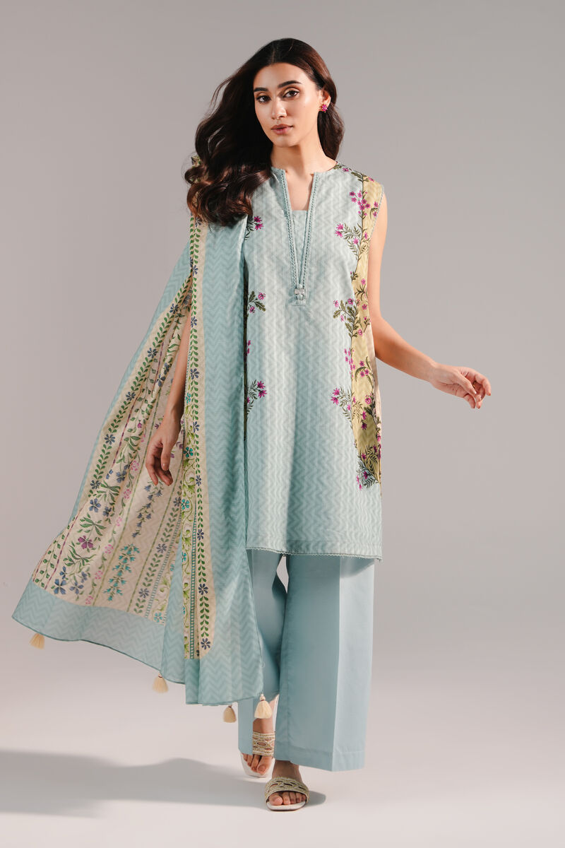 3 Piece - Printed Dobby Suit