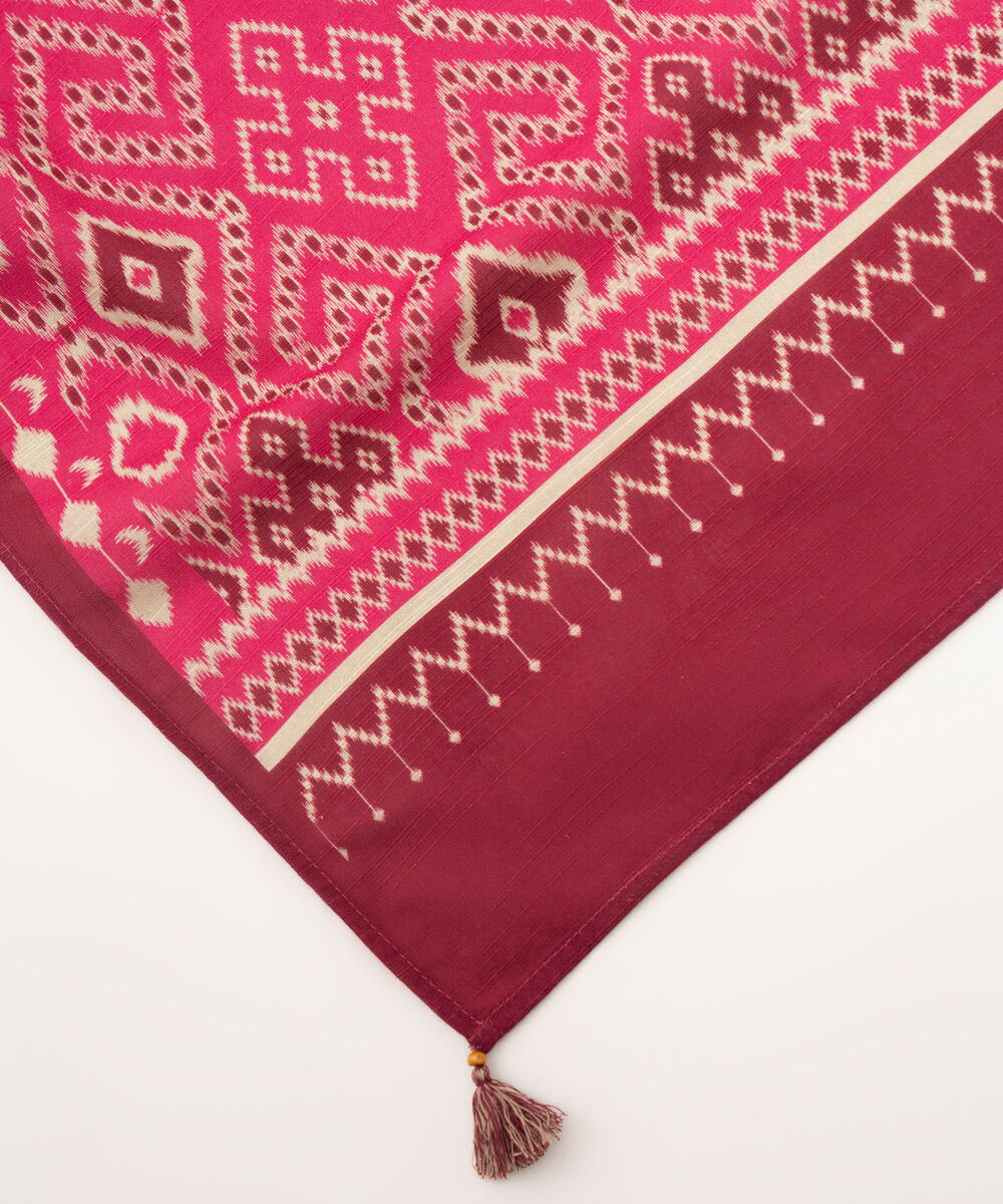Light Khaddar Printed Pink Dupatta