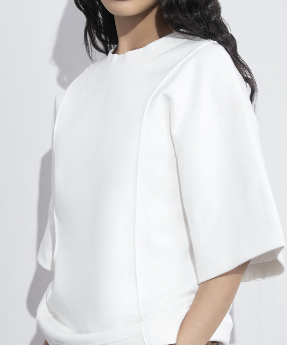 Women's Western Wear White Loose Fit Jersey T-Shirt