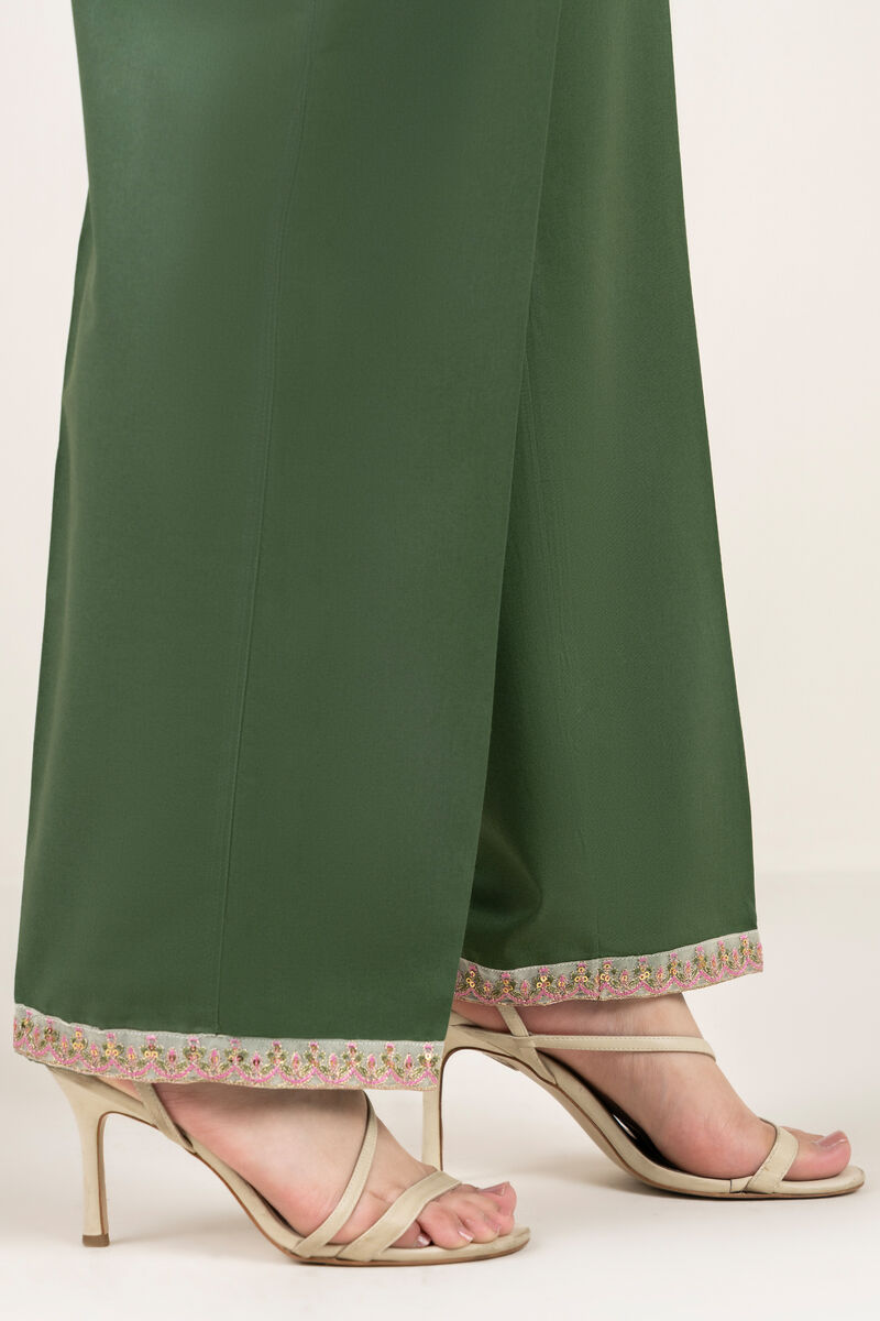 Embroidered Cambric Straight Pants