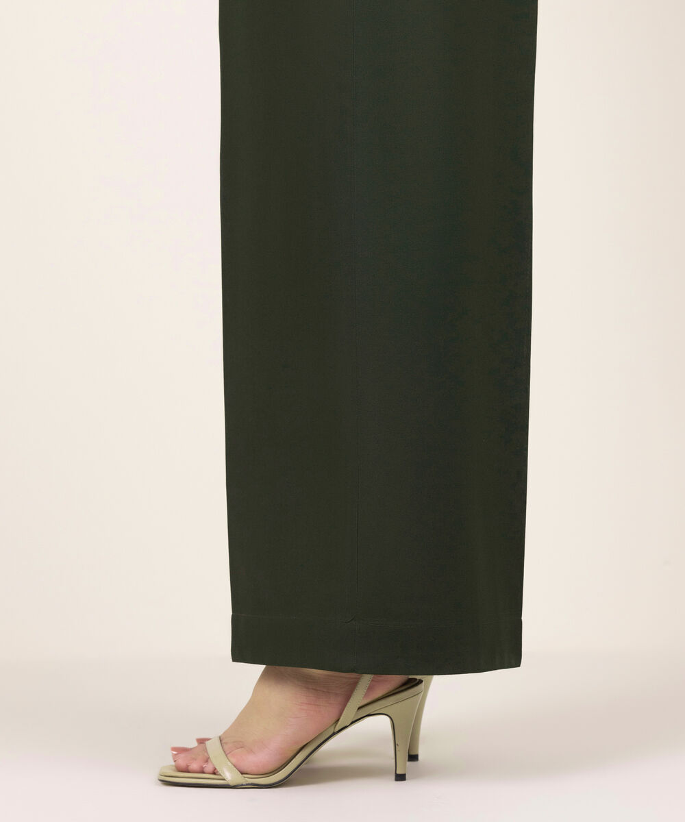 Women's RTW Lawn Solid Dark Green Culottes