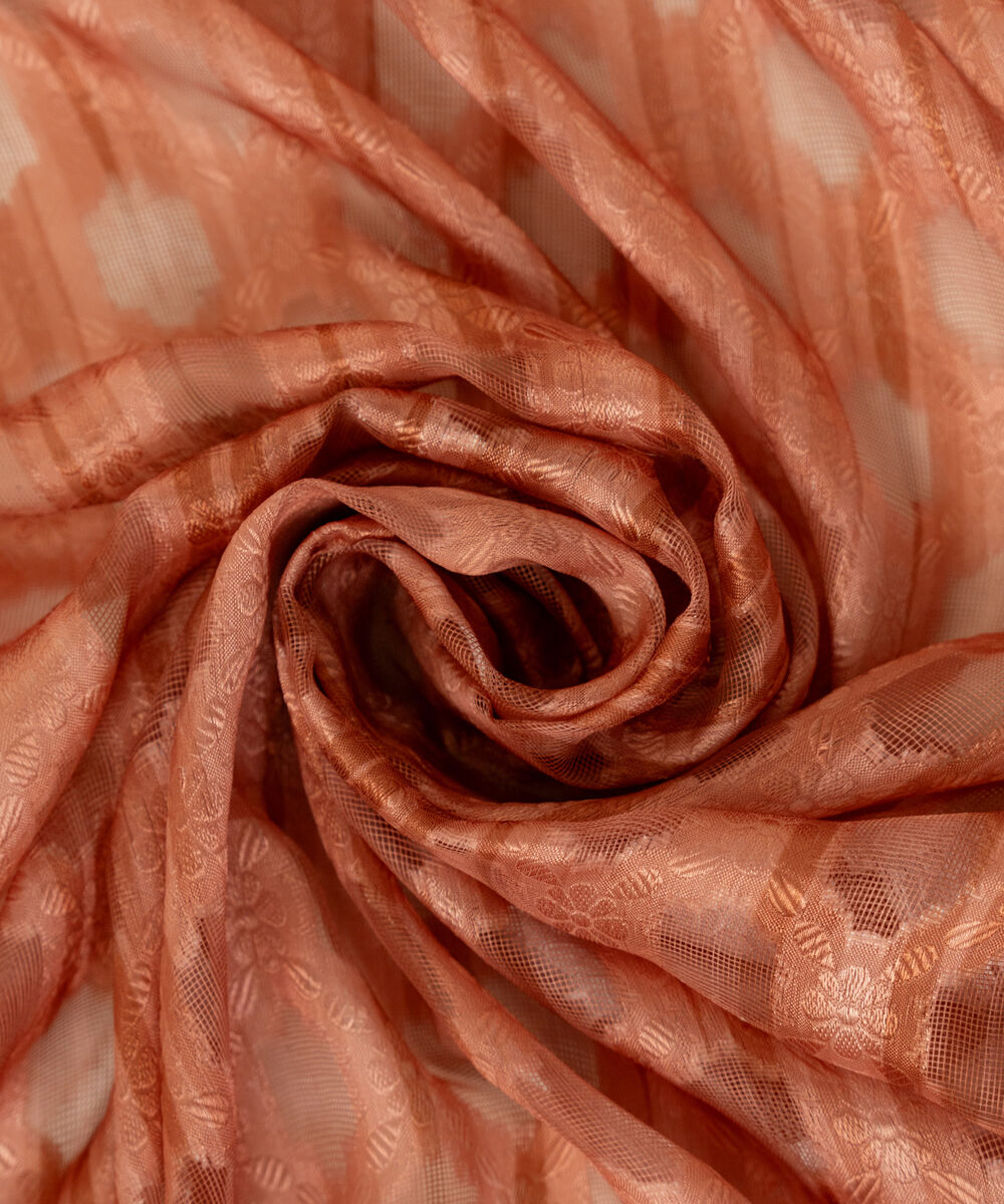 Brochea Jacquard Printed Peach Dupatta