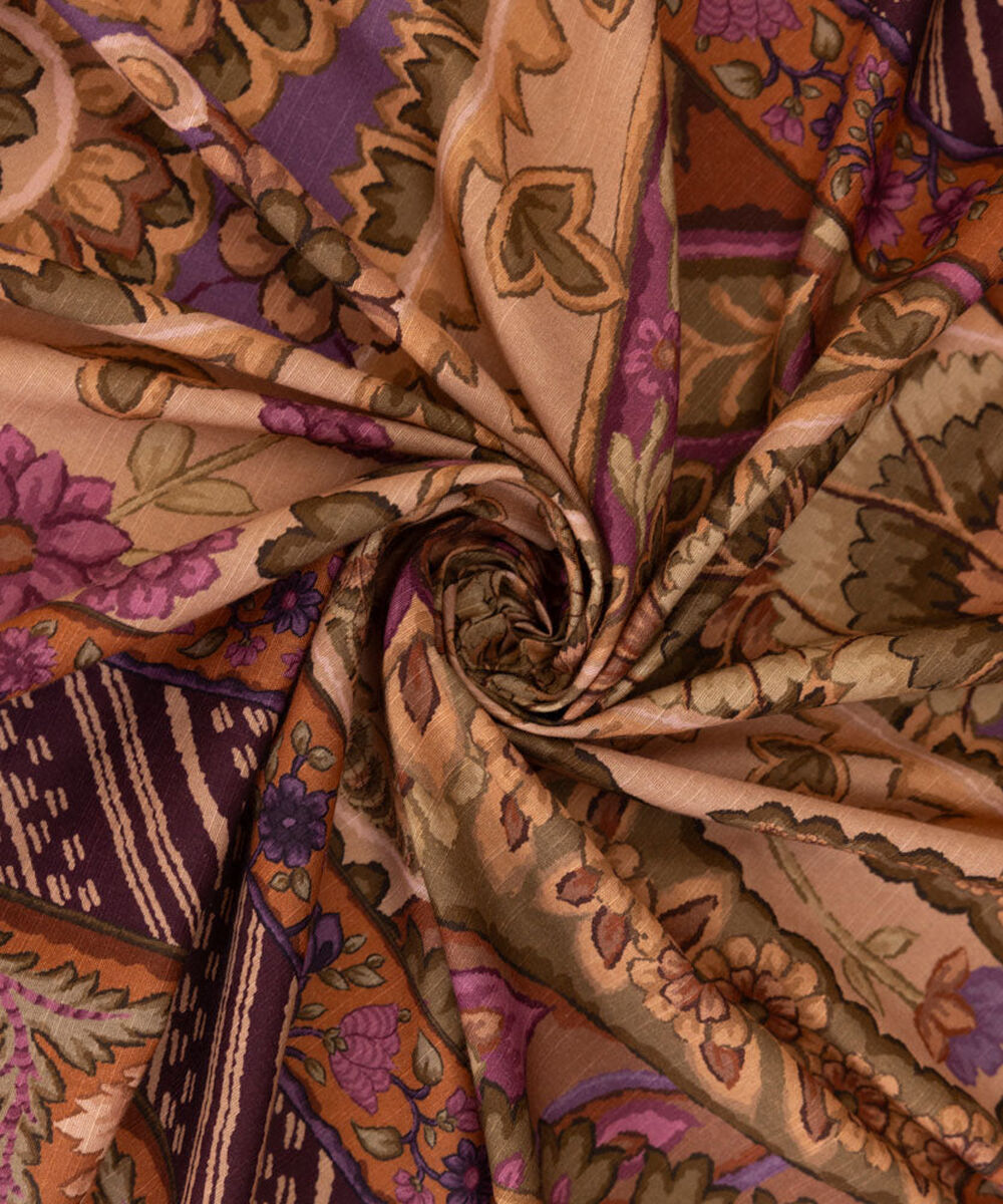 Women's Pret Printed Rust Brown Light Khaddar Dupatta