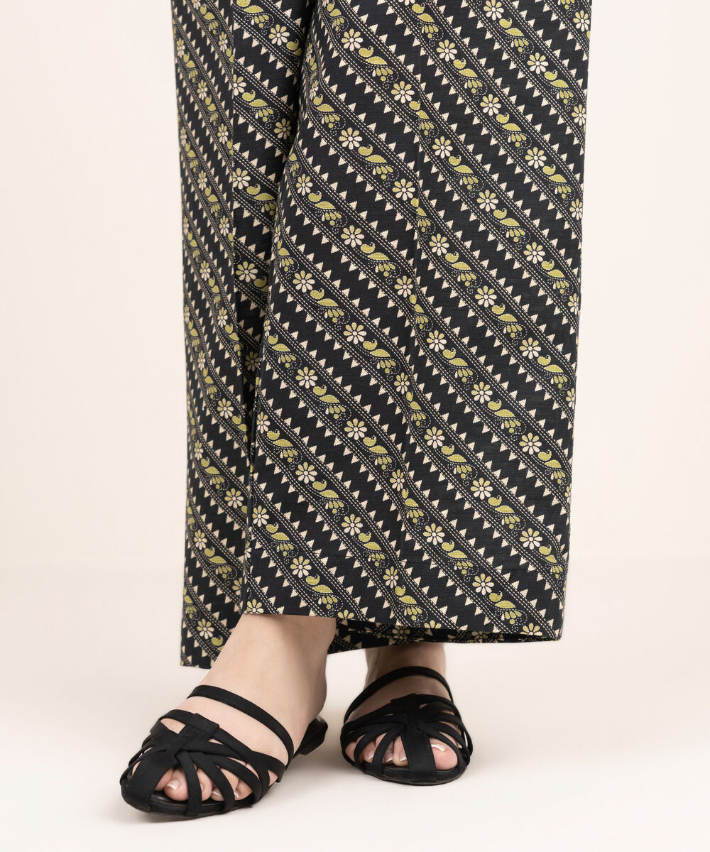 Women's RTW Cotton Printed Black Culottes
