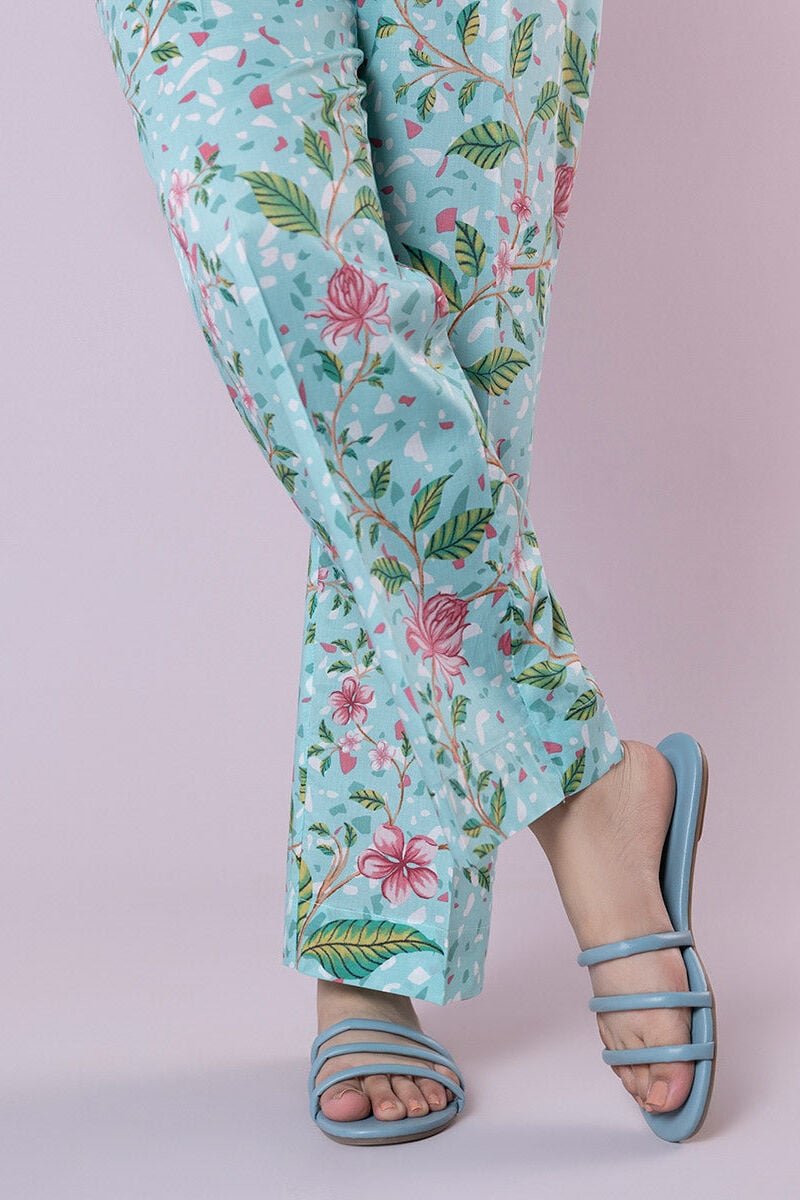 Printed Cambric Straight Pants