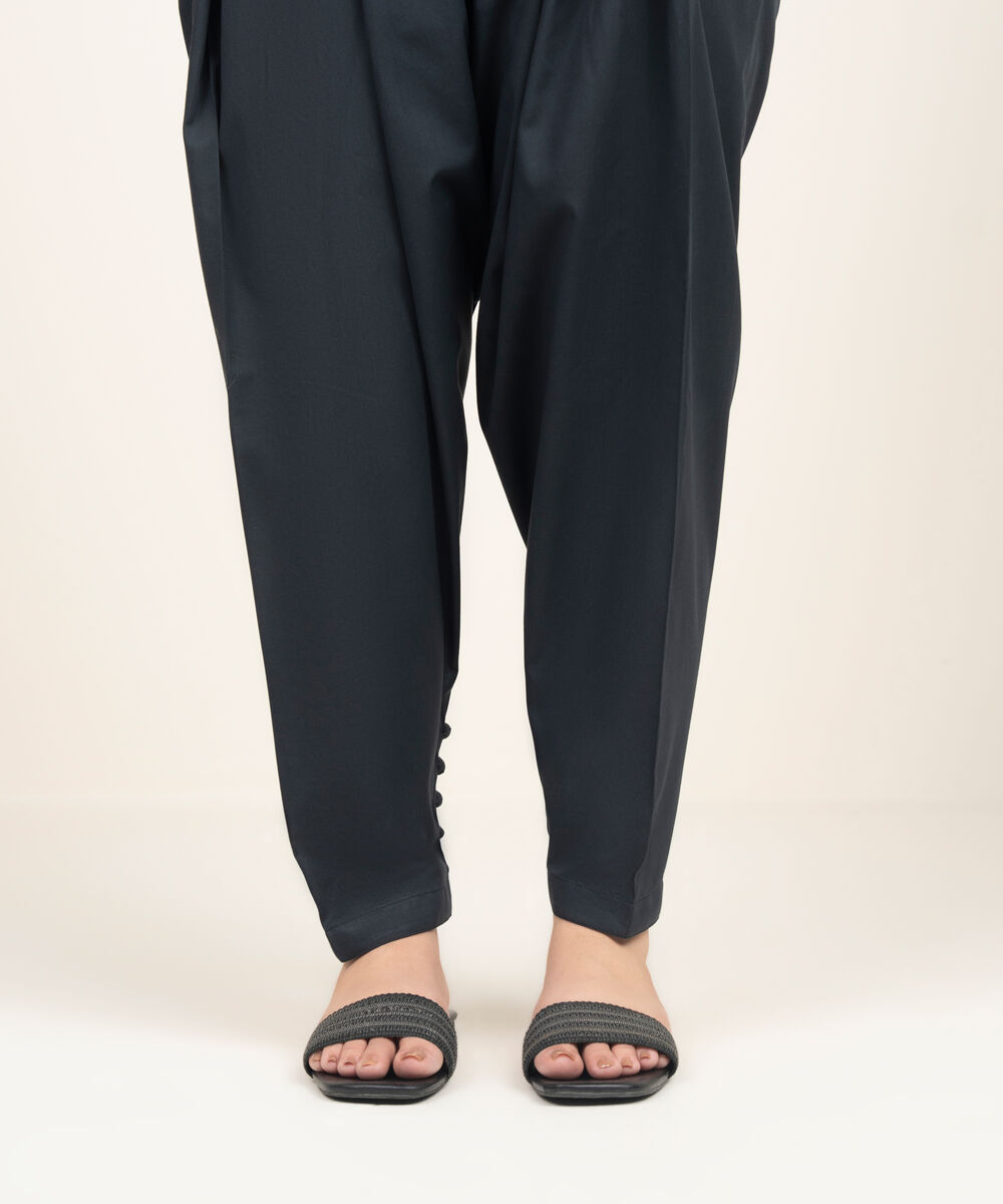 Women's RTW Lawn Solid Black Shalwar