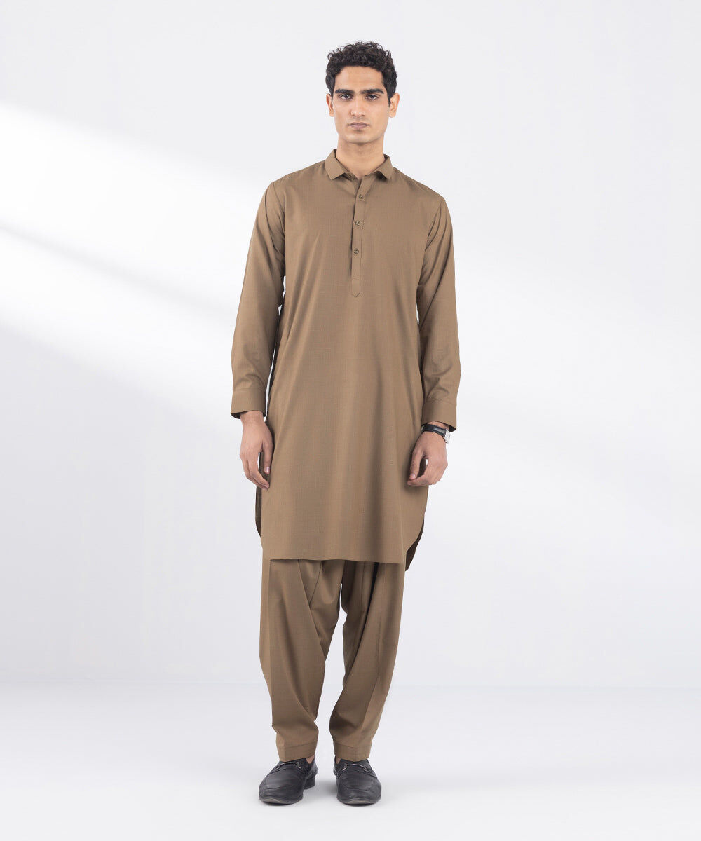 Men's Cotton Jacquard Grey Kurta