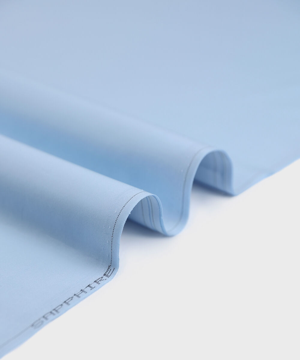 Men Unstitched Cotton Blue Full Suit Fabric