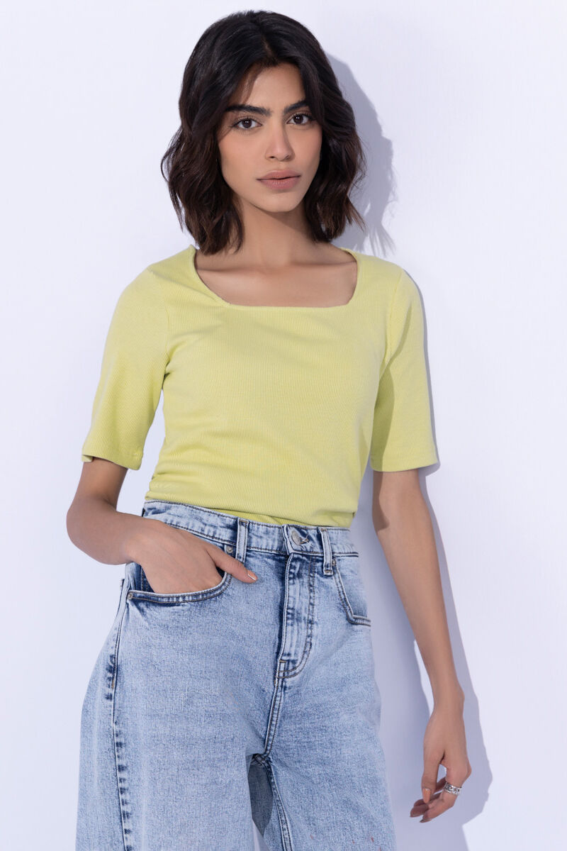Square-Neck Rib Top