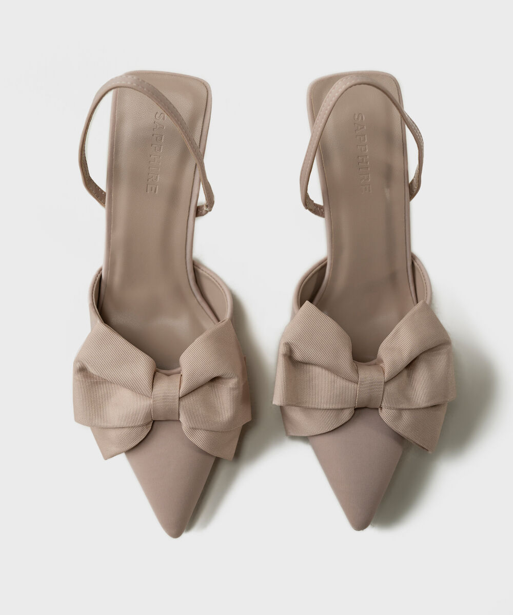 Women's Beige Slingback Heels
