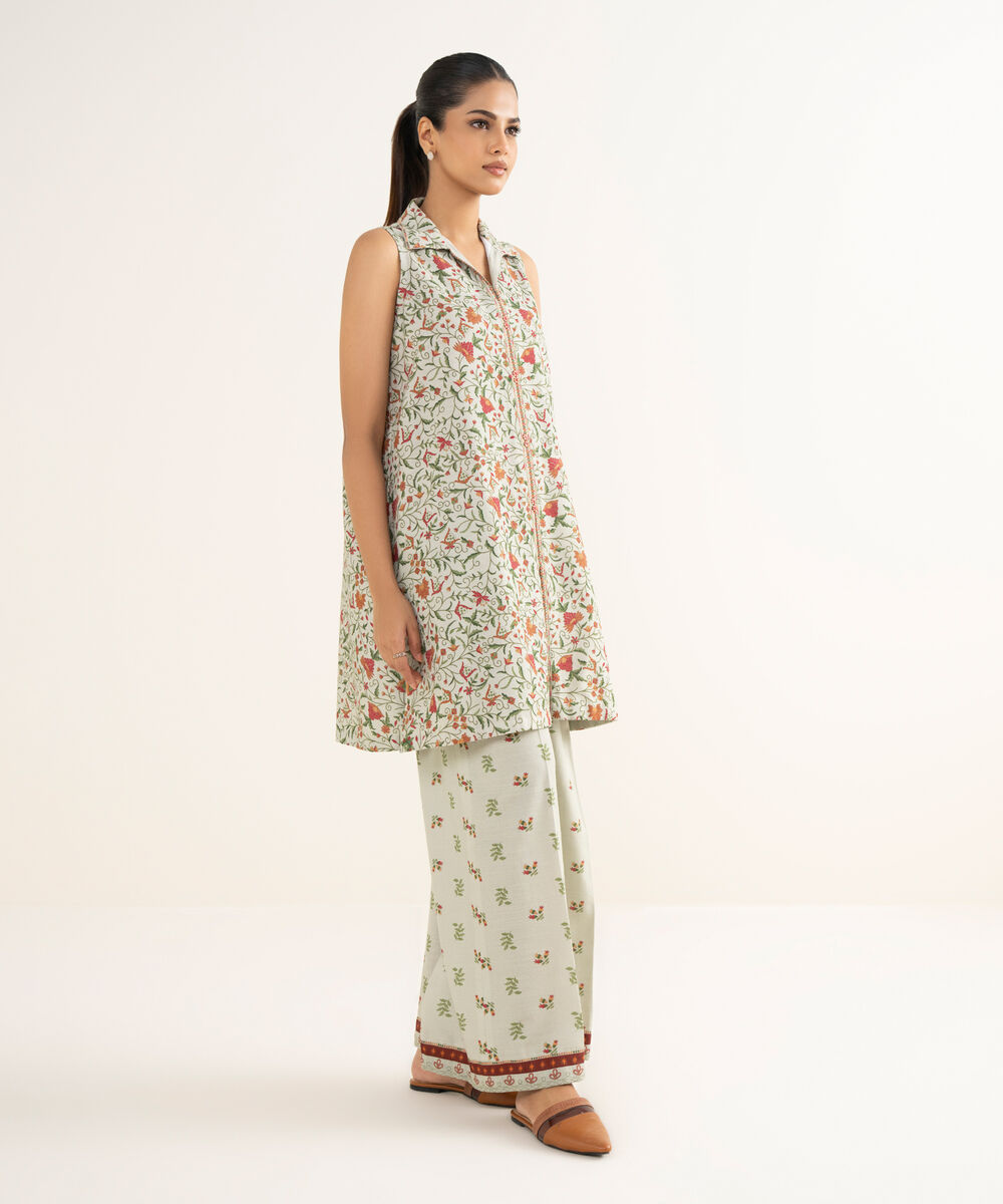 Women's Unstitched Light Khaddar Printed Multi 2 Piece Suit