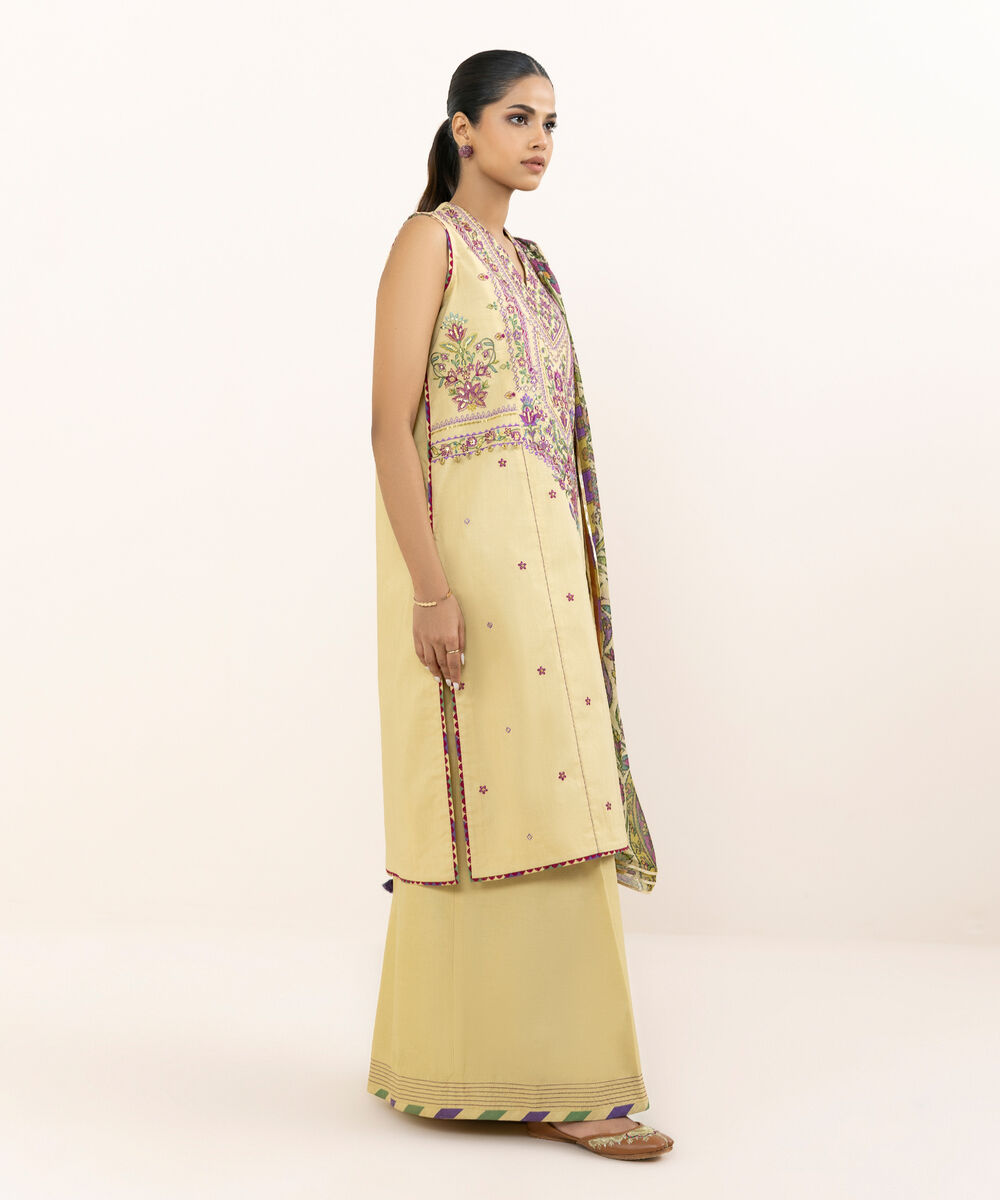 Women's Unstitched Cross Hatch Dyed Three Piece Suit