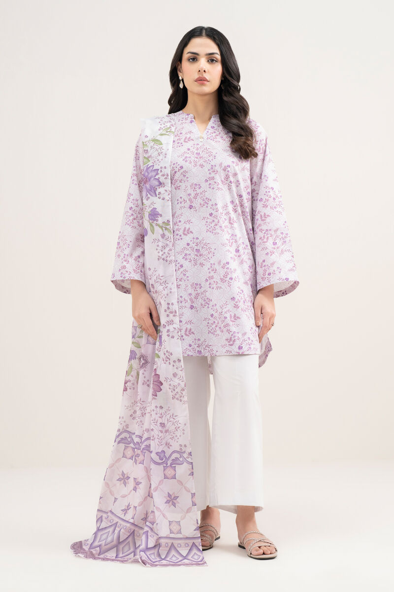 3 Piece - Printed Cambric Suit