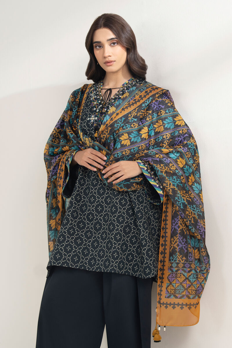 3 Piece - Embroidered Cotton Suit