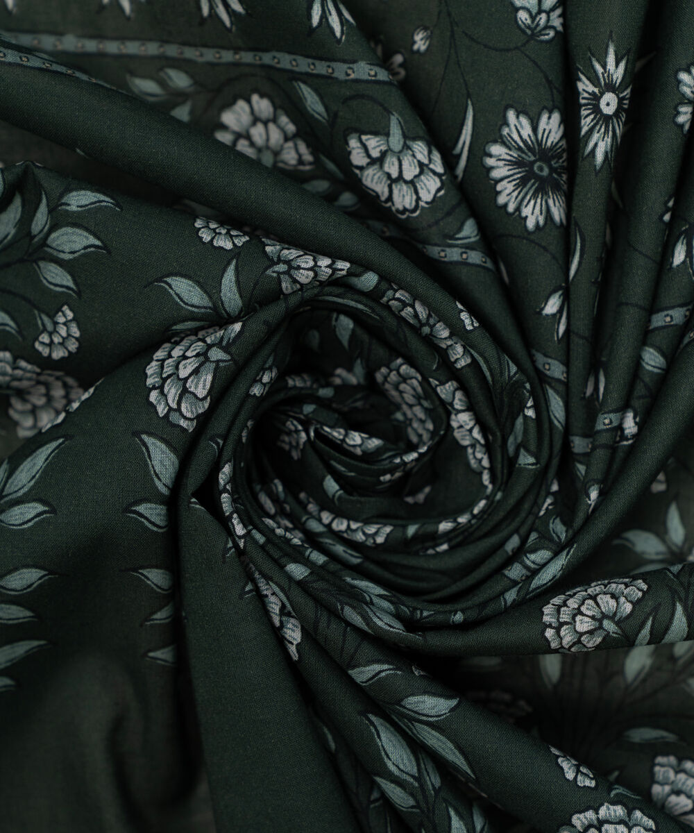 Lawn Printed Dark Green Dupatta