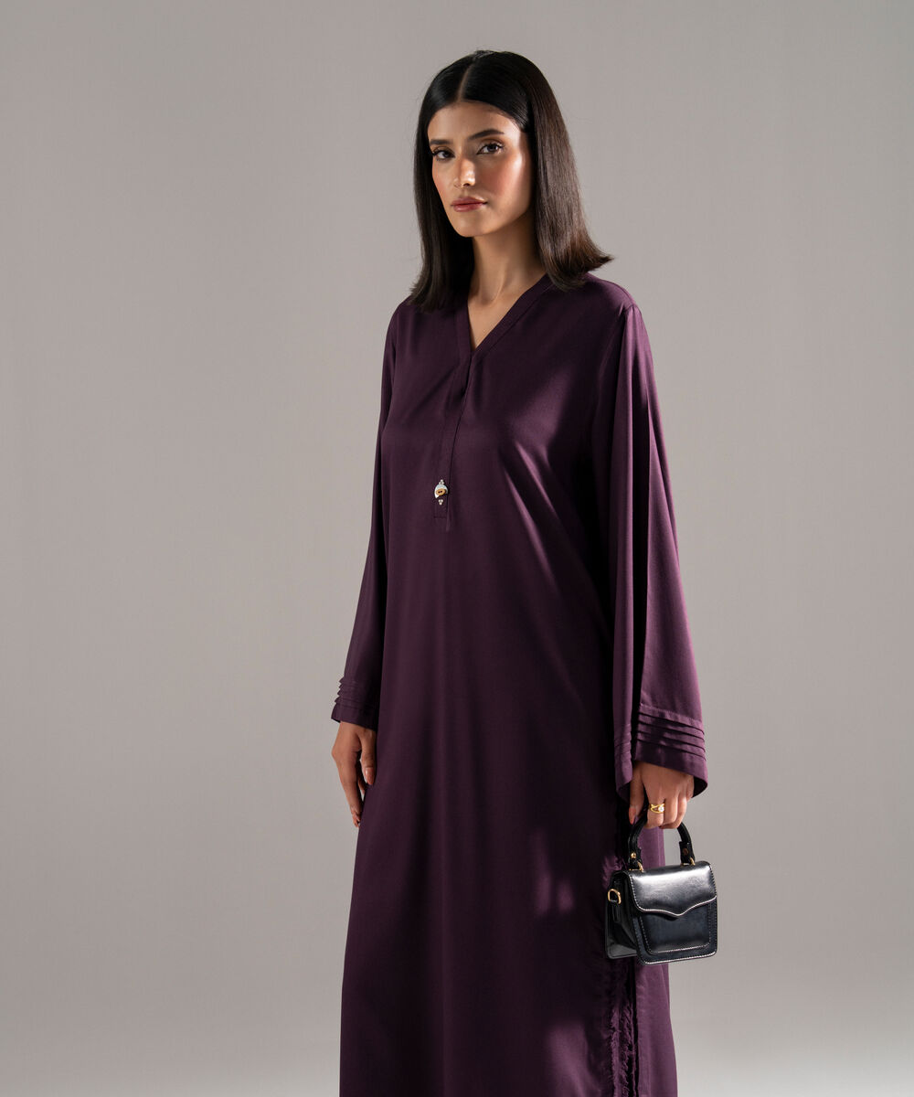 Women's RTW Bedford Solid Dark Purple 2 Piece Suit