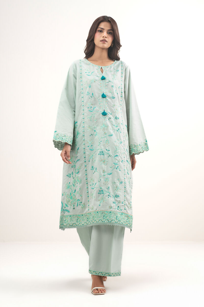 2 Piece - Embroidered Zari Lawn Suit
