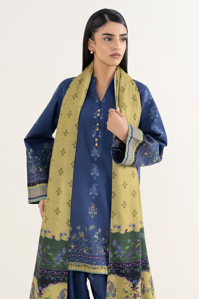3 Piece - Printed Khaddar Suit