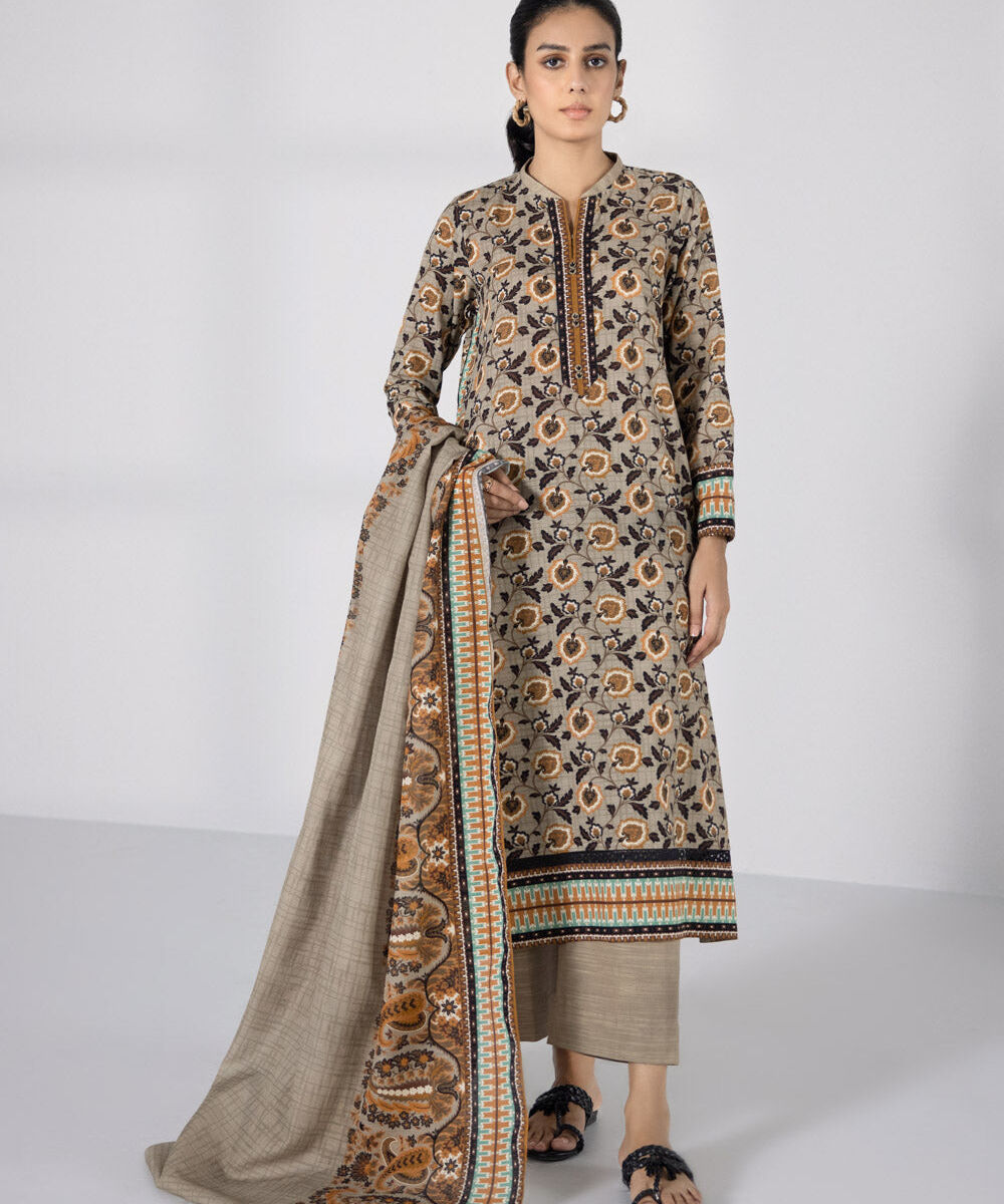 Women's Unstitched Three Piece Printed Lawn Suit
