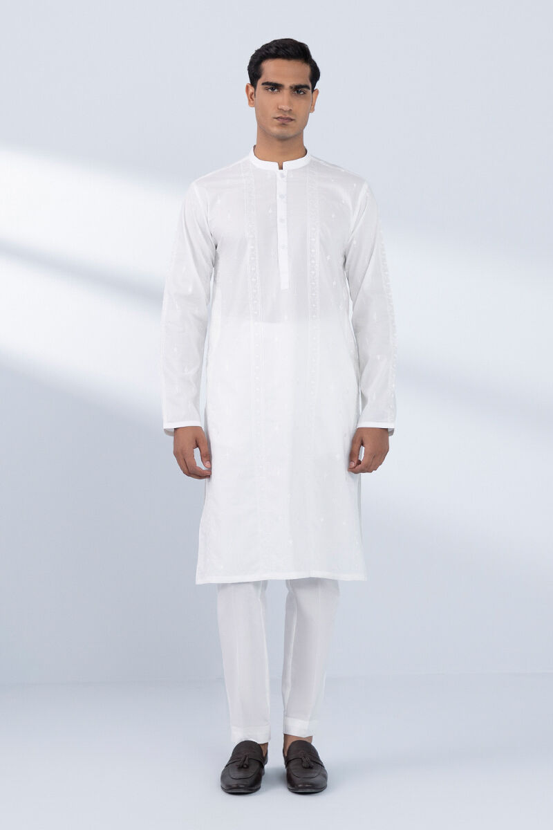 Schiffli Embroidered Cotton Suit