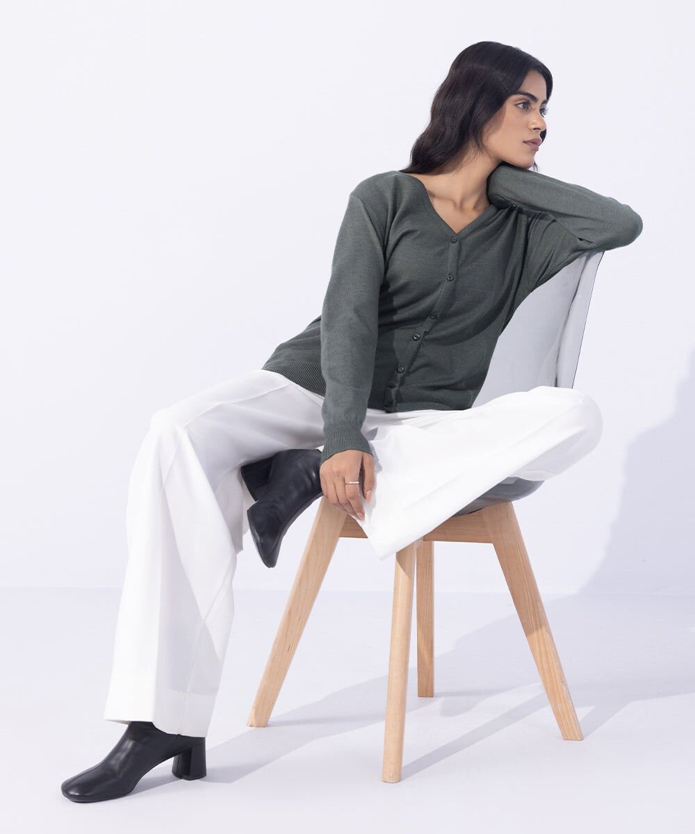 Light Weight Knit Cardigan Woman - Grey Light Weight Knit Cardigan