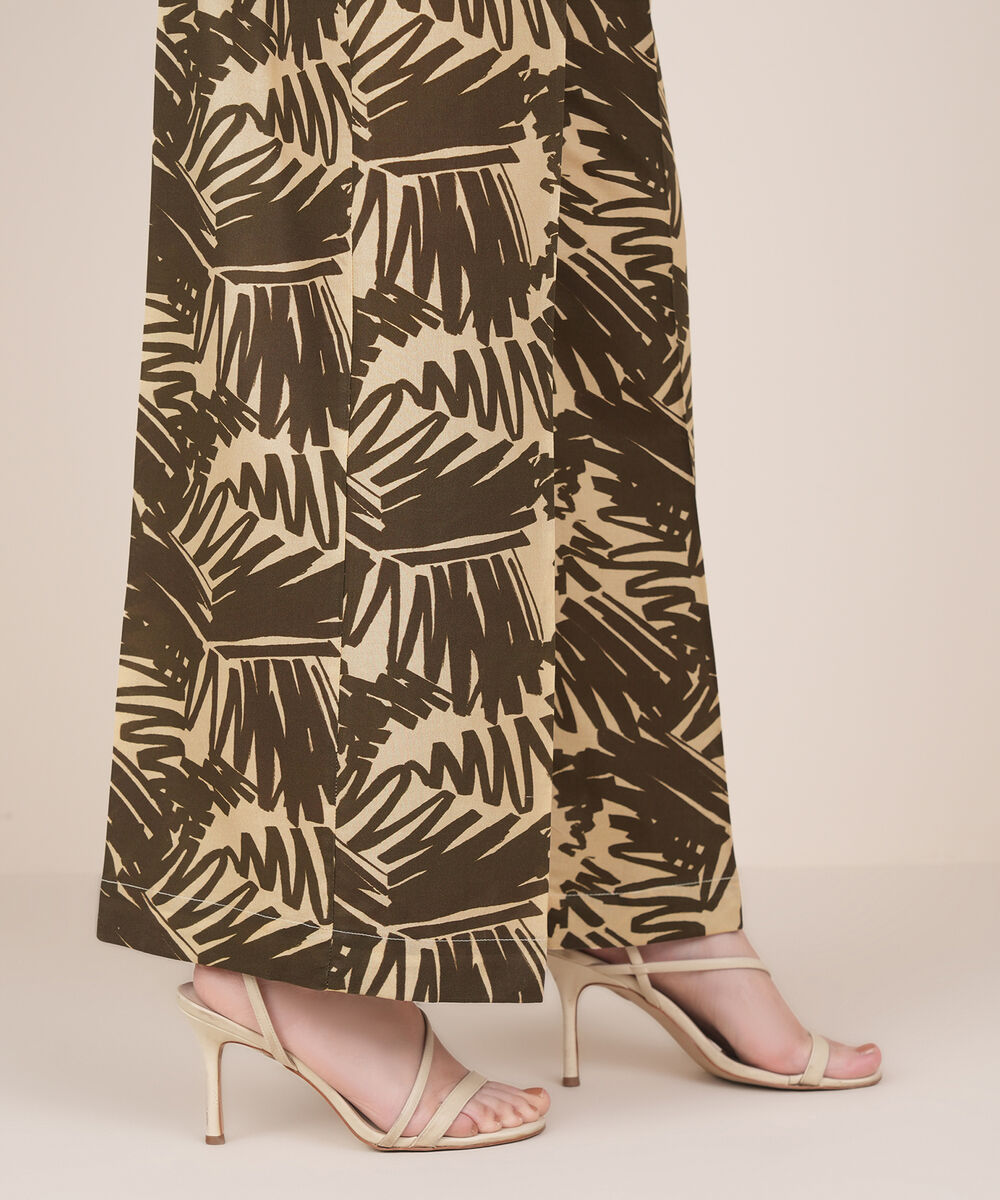 Women's RTW Cambric Brown Printed Culottes